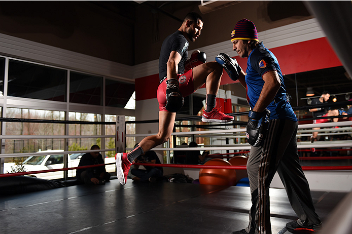 FAIRFAX, VA - APRIL 02: Jorge Masvidal holds an open training session for fans and media at the UFC Gym on April 2, 2015 in Fairfax, Virginia. (Photo by Josh Hedges/Zuffa LLC/Zuffa LLC via Getty Images)