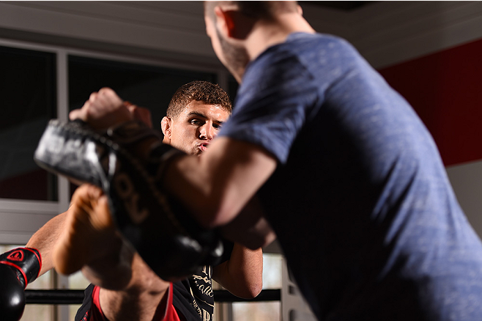 FAIRFAX, VA - APRIL 02: Al Iaquinta holds an open training session for fans and media at the UFC Gym on April 2, 2015 in Fairfax, Virginia. (Photo by Josh Hedges/Zuffa LLC/Zuffa LLC via Getty Images)