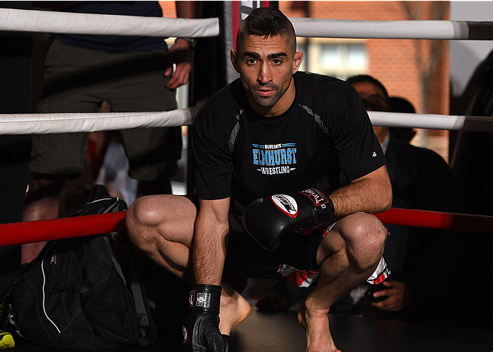 FAIRFAX, VA - APRIL 02: Ricardo Lamas holds an open training session for fans and media at the UFC Gym on April 2, 2015 in Fairfax, Virginia. (Photo by Josh Hedges/Zuffa LLC/Zuffa LLC via Getty Images)
