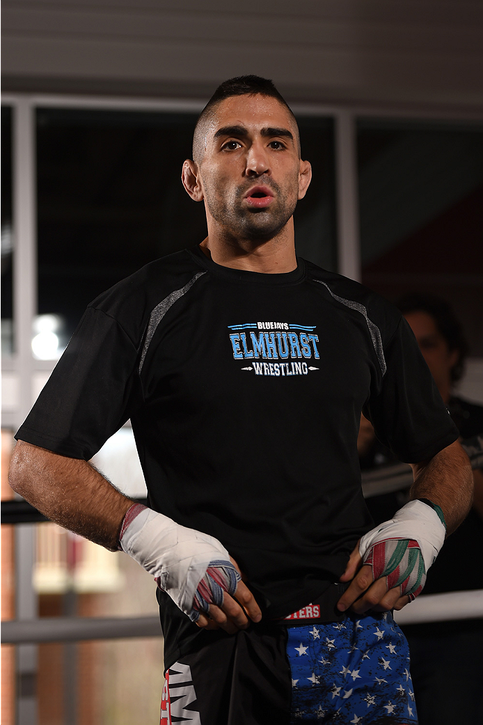 FAIRFAX, VA - APRIL 02: Ricardo Lamas holds an open training session for fans and media at the UFC Gym on April 2, 2015 in Fairfax, Virginia. (Photo by Josh Hedges/Zuffa LLC/Zuffa LLC via Getty Images)