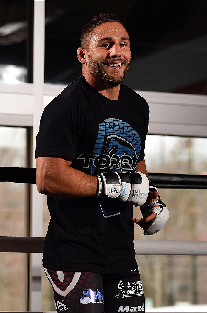 FAIRFAX, VA - APRIL 02: Chad Mendes holds an open training session for fans and media at the UFC Gym on April 2, 2015 in Fairfax, Virginia. (Photo by Josh Hedges/Zuffa LLC/Zuffa LLC via Getty Images)