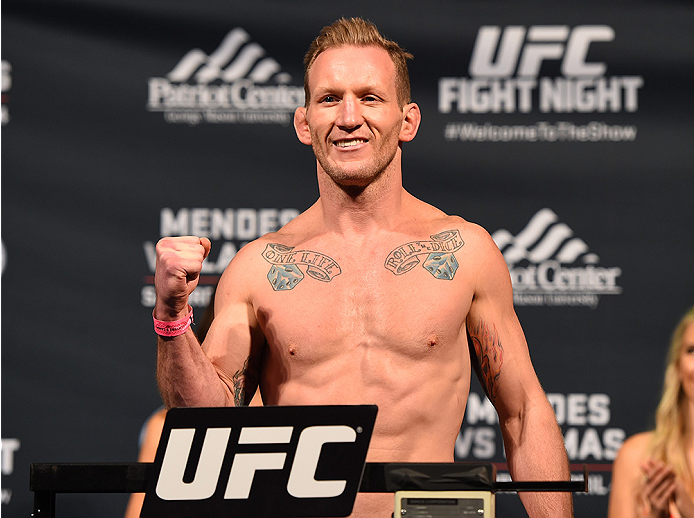 FAIRFAX, VA - APRIL 03: Gray Maynard weighs in during the UFC weigh-in at the Patriot Center on April 3, 2015 in Fairfax, Virginia. (Photo by Josh Hedges/Zuffa LLC/Zuffa LLC via Getty Images)