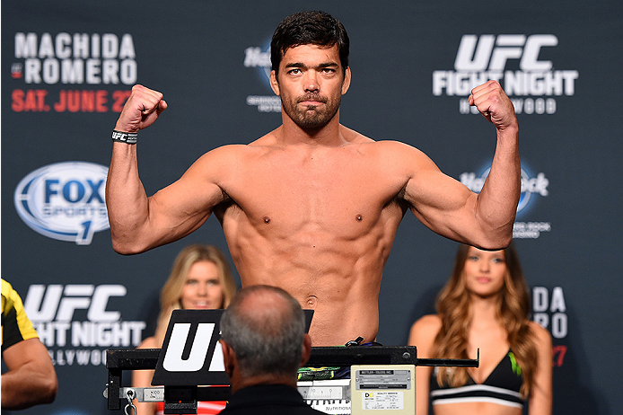 HOLLYWOOD, FL - JUNE 26: Lyoto Machida of Brazil steps on the scale during the UFC weigh-in at the Seminole Hard Rock Casino on June 26, 2015 in Hollywood, Florida. (Photo by Josh Hedges/Zuffa LLC/Zuffa LLC via Getty Images)