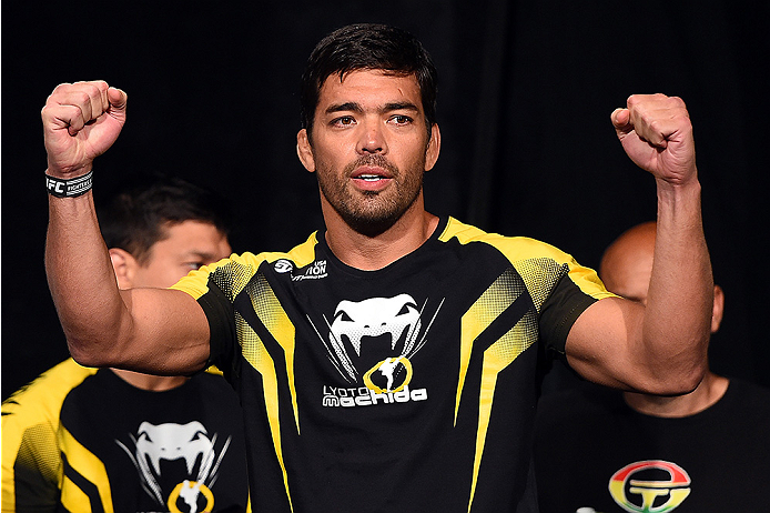 HOLLYWOOD, FL - JUNE 26: Lyoto Machida of Brazil interacts with the crowd during the UFC weigh-in at the Seminole Hard Rock Casino on June 26, 2015 in Hollywood, Florida. (Photo by Josh Hedges/Zuffa LLC/Zuffa LLC via Getty Images)
