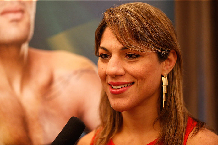 BRISBANE, AUSTRALIA - DECEMBER 05: Bethe Correia interacts with media during the UFC Ultimate Media Day at the Brisbane Marriott Hotel on December 5, 2013 in Brisbane, Australia. (Photo by Josh Hedges/Zuffa LLC/Zuffa LLC via Getty Images)