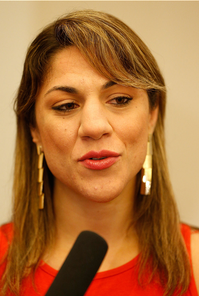 BRISBANE, AUSTRALIA - DECEMBER 05: Bethe Correia interacts with media during the UFC Ultimate Media Day at the Brisbane Marriott Hotel on December 5, 2013 in Brisbane, Australia. (Photo by Josh Hedges/Zuffa LLC/Zuffa LLC via Getty Images)