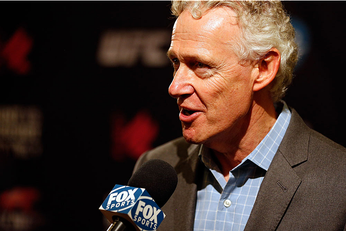 BRISBANE, AUSTRALIA - DECEMBER 05: Tom Wright, UFC's Executive Director of Operations for Australia, New Zealand, and Canada, interacts with media during the UFC Ultimate Media Day at the Brisbane Marriott Hotel on December 5, 2013 in Brisbane, Australia