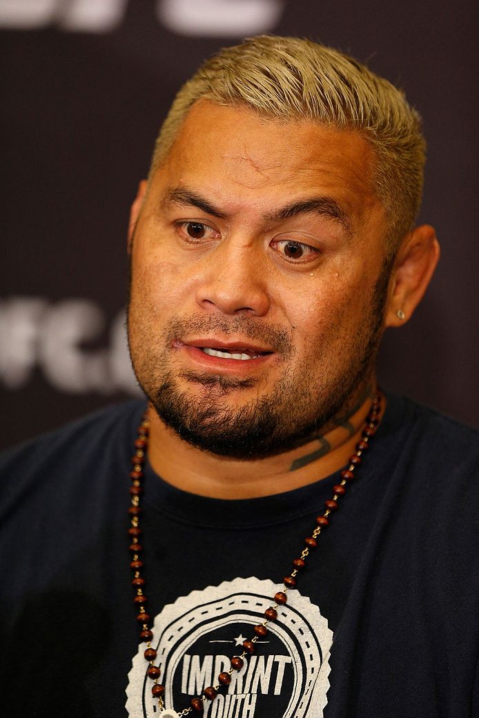 BRISBANE, AUSTRALIA - DECEMBER 05: Mark Hunt during the UFC Ultimate Media Day at the Brisbane Marriott Hotel on December 5, 2013 in Brisbane, Australia. (Photo by Josh Hedges/Zuffa LLC/Zuffa LLC via Getty Images)