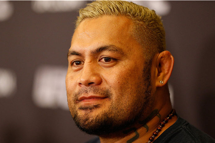 BRISBANE, AUSTRALIA - DECEMBER 05: Mark Hunt during the UFC Ultimate Media Day at the Brisbane Marriott Hotel on December 5, 2013 in Brisbane, Australia. (Photo by Josh Hedges/Zuffa LLC/Zuffa LLC via Getty Images)