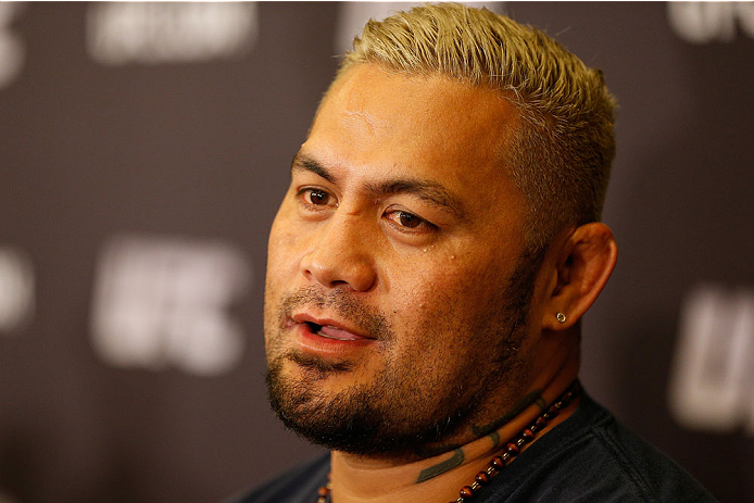 BRISBANE, AUSTRALIA - DECEMBER 05: Mark Hunt during the UFC Ultimate Media Day at the Brisbane Marriott Hotel on December 5, 2013 in Brisbane, Australia. (Photo by Josh Hedges/Zuffa LLC/Zuffa LLC via Getty Images)