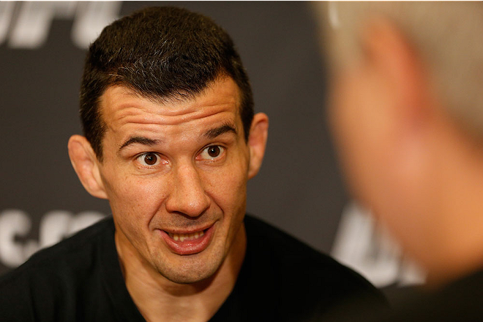 BRISBANE, AUSTRALIA - DECEMBER 05: Anthony Perosh interacts with media during the UFC Ultimate Media Day at the Brisbane Marriott Hotel on December 5, 2013 in Brisbane, Australia. (Photo by Josh Hedges/Zuffa LLC/Zuffa LLC via Getty Images)