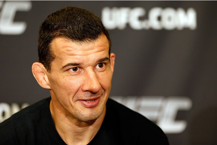 BRISBANE, AUSTRALIA - DECEMBER 05: Anthony Perosh interacts with media during the UFC Ultimate Media Day at the Brisbane Marriott Hotel on December 5, 2013 in Brisbane, Australia. (Photo by Josh Hedges/Zuffa LLC/Zuffa LLC via Getty Images)