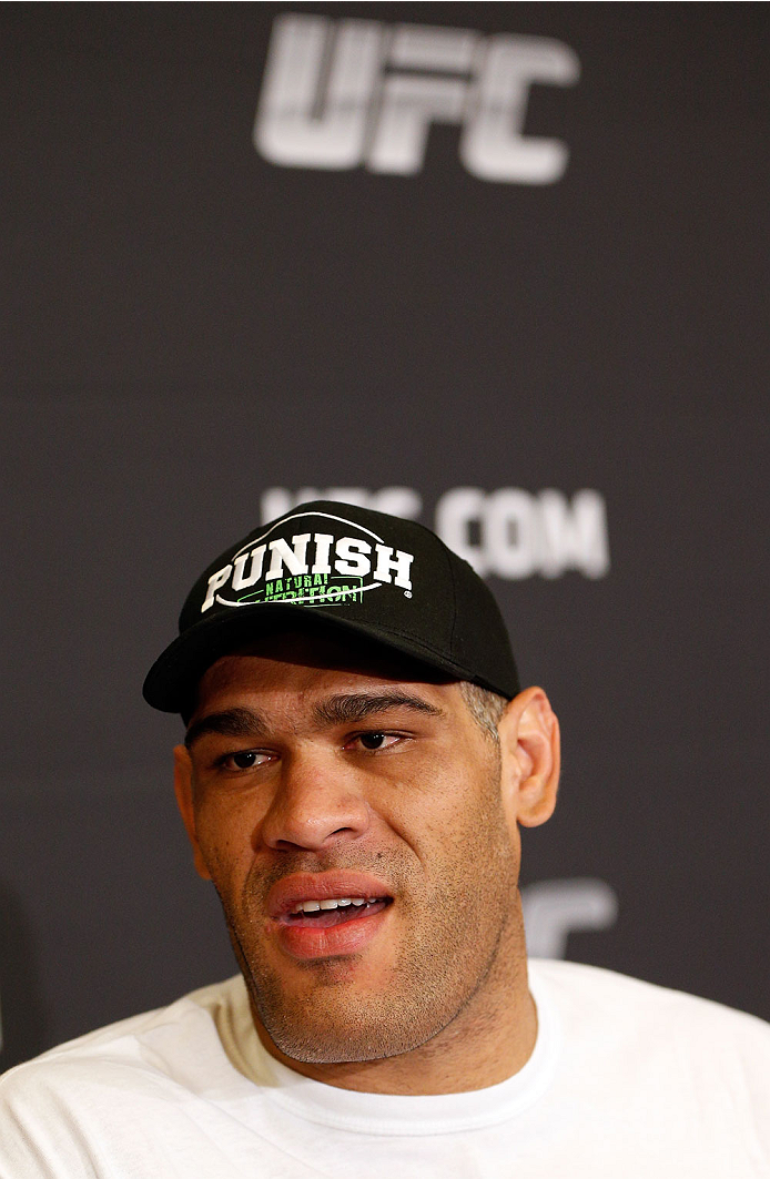 BRISBANE, AUSTRALIA - DECEMBER 05: Antonio "Bigfoot" Silva interacts with media during the UFC Ultimate Media Day at the Brisbane Marriott Hotel on December 5, 2013 in Brisbane, Australia. (Photo by Josh Hedges/Zuffa LLC/Zuffa LLC via Getty Images)