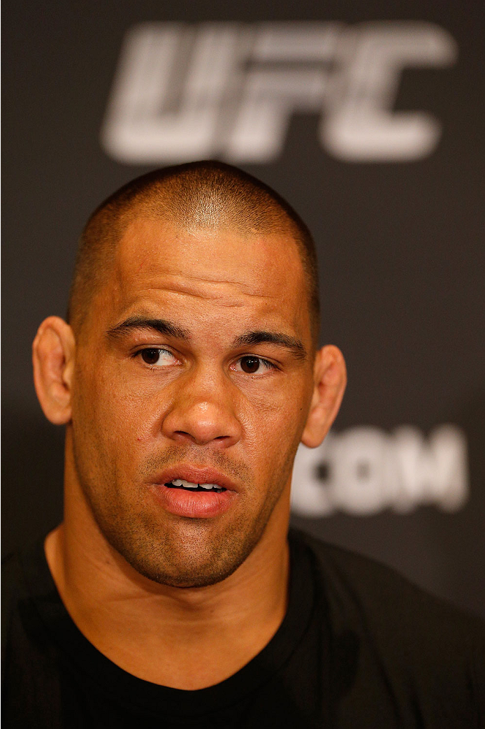BRISBANE, AUSTRALIA - DECEMBER 05: James Te Huna interacts with media during the UFC Ultimate Media Day at the Brisbane Marriott Hotel on December 5, 2013 in Brisbane, Australia. (Photo by Josh Hedges/Zuffa LLC/Zuffa LLC via Getty Images)