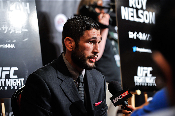 TOKYO, JAPAN - SEPTEMBER 17: Amir Sadollah interacts with media during the UFC Ultimate Media Day at the Hilton Tokyo on September 17, 2014 in Tokyo, Japan. (Photo by Keith Tsuji/Zuffa LLC/Zuffa LLC via Getty Images)