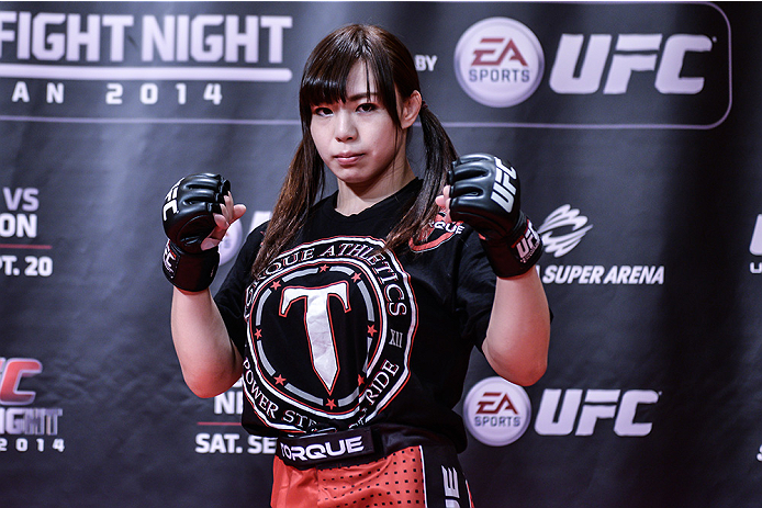 TOKYO, JAPAN - SEPTEMBER 16: Rin Nakai of Japan holds a UFC Fight Night open workout for media at the Hilton Tokyo on September 16, 2014 in Tokyo, Japan. (Photo by Keith Tsuji/Zuffa LLC/Zuffa LLC via Getty Images)