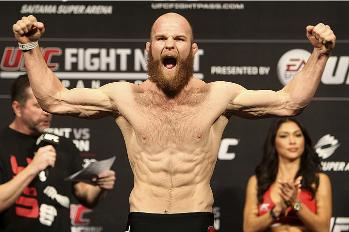 SAITAMA, JAPAN - SEPTEMBER 19: Richard Walsh steps on the scale during the UFC Fight Night weigh-in event on September 19, 2014 in Saitama, Japan. (Photo by Mitch Viquez/Zuffa LLC/Zuffa LLC via Getty Images)