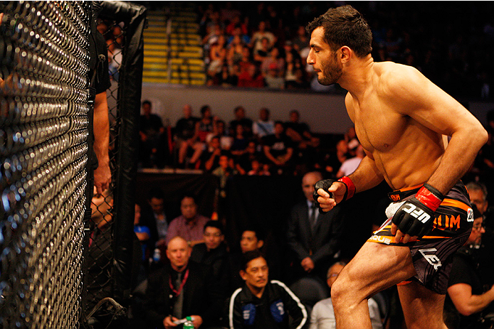 MANILA, PHILIPPINES - MAY 16: Gegard Mousasi of the Netherlands runs in the cage before his middleweight fight during the UFC Fight Night event at the Mall of Asia Arena on May 16, 2015 in Manila, Philippines. (Photo by Mitch Viquez/Zuffa LLC/Zuffa LLC v