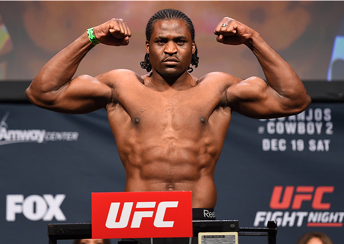 ORLANDO, FL - DECEMBER 18: Francis Ngannou of France weighs in during the UFC weigh-in at the Orange County Convention Center on December 18, 2015 in Orlando, Florida. (Photo by Josh Hedges/Zuffa LLC/Zuffa LLC via Getty Images)