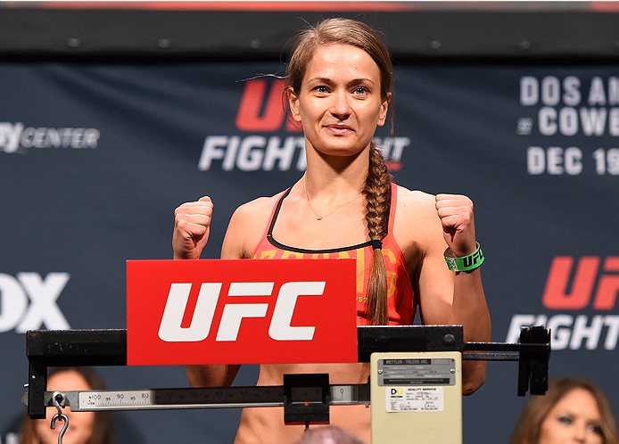 ORLANDO, FL - DECEMBER 18: Karolina Kowalkiewicz of Poland weighs in during the UFC weigh-in at the Orange County Convention Center on December 18, 2015 in Orlando, Florida. (Photo by Josh Hedges/Zuffa LLC/Zuffa LLC via Getty Images)
