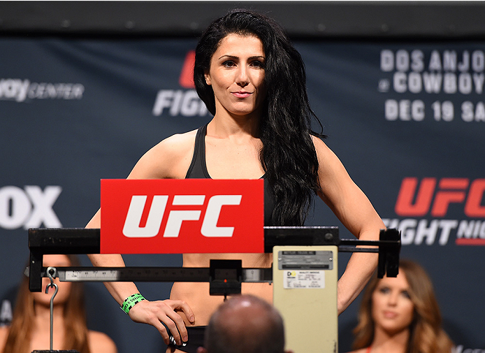 ORLANDO, FL - DECEMBER 18: Randa Markos weighs in during the UFC weigh-in at the Orange County Convention Center on December 18, 2015 in Orlando, Florida. (Photo by Josh Hedges/Zuffa LLC/Zuffa LLC via Getty Images)
