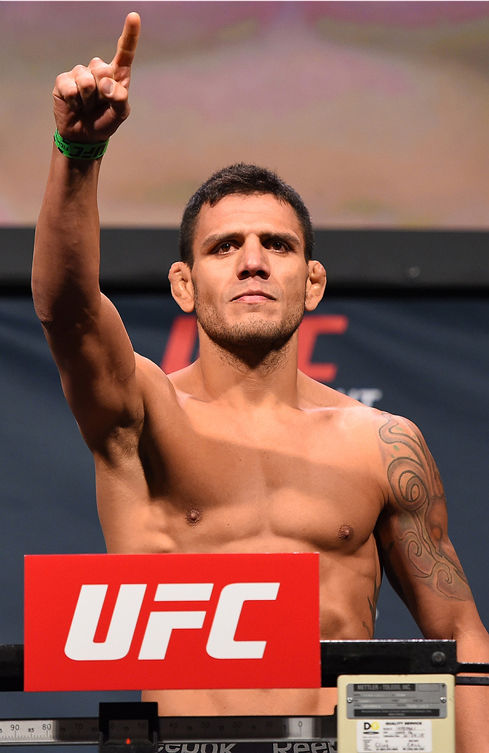 ORLANDO, FL - DECEMBER 18: Rafael dos Anjos of Brazil weighs in during the UFC weigh-in at the Orange County Convention Center on December 18, 2015 in Orlando, Florida. (Photo by Josh Hedges/Zuffa LLC/Zuffa LLC via Getty Images)
