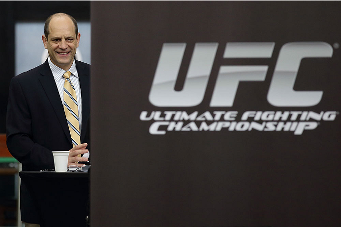 SINGAPORE - JANUARY 02: Mark Fischer, managing director of UFC Asia, attends the UFC Fight Night Singapore Ultimate Media Day at the Skating Rink at The Shoppes at Marina Bay Sand on January 2, 2014 in Singapore. (Photo by Suhaimi Abdullah/Zuffa LLC via