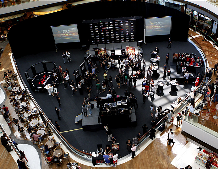 SINGAPORE - JANUARY 02: A general view of the UFC Fight Night Singapore Ultimate Media Day at the Shoppes at Marina Bay Sands on January 2, 2014 in Singapore. (Photo by Mitch Viquez/Zuffa LLC/Zuffa LLC via Getty Images)