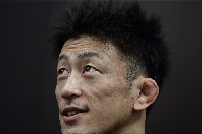 SINGAPORE - JANUARY 02: Tatsuya Kawajiri attends the UFC Fight Night Singapore Ultimate Media Day at the Skating Rink at The Shoppes at Marina Bay Sand on January 2, 2014 in Singapore. (Photo by Suhaimi Abdullah/Zuffa LLC)