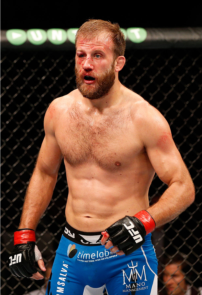 STOCKHOLM, SWEDEN - OCTOBER 04: Tor Troeng of Sweden battles against Krzysztof Jotko (not pictured) of Poland in their middleweight bout at the Ericsson Globe Arena on October 4, 2014 in Stockholm, Sweden. (Photo by Josh Hedges/Zuffa LLC/Zuffa LLC)