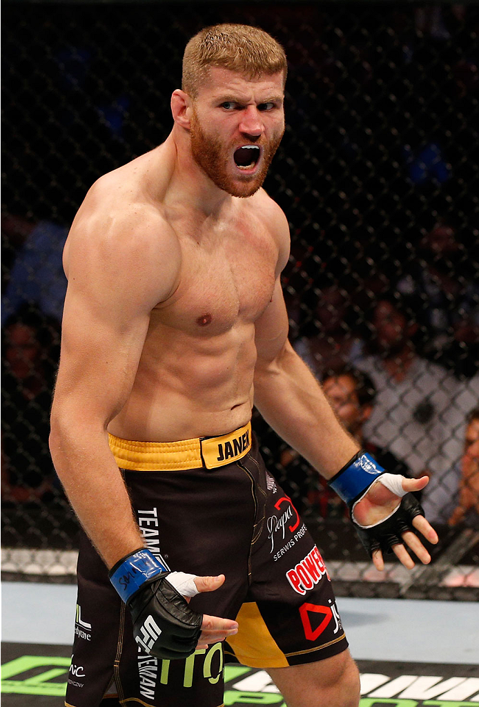 STOCKHOLM, SWEDEN - OCTOBER 04: Jan Blachowicz of Poland celebrates after his TKO victory over Ilir Latifi of Sweden in their light heavyweight bout at the Ericsson Globe Arena on October 4, 2014 in Stockholm, Sweden. (Photo by Josh Hedges/Zuffa LLC/Zuf