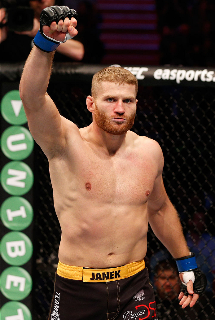 STOCKHOLM, SWEDEN - OCTOBER 04: Jan Blachowicz of Poland celebrates after his TKO victory over Ilir Latifi of Sweden in their light heavyweight bout at the Ericsson Globe Arena on October 4, 2014 in Stockholm, Sweden. (Photo by Josh Hedges/Zuffa LLC/Zuf