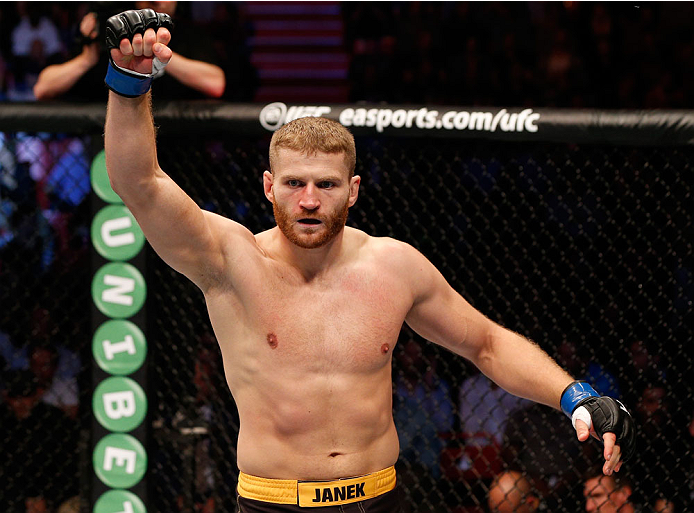 STOCKHOLM, SWEDEN - OCTOBER 04: Jan Blachowicz of Poland celebrates after his TKO victory over Ilir Latifi of Sweden in their light heavyweight bout at the Ericsson Globe Arena on October 4, 2014 in Stockholm, Sweden. (Photo by Josh Hedges/Zuffa LLC/Zuf