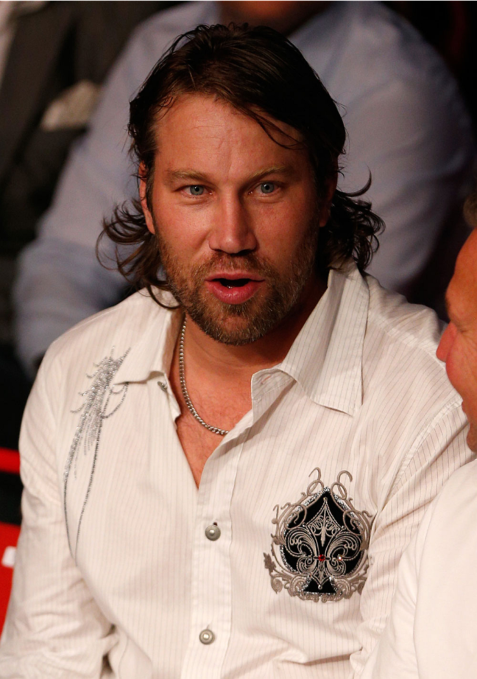 STOCKHOLM, SWEDEN - OCTOBER 04: Former NHL hockey legend Peter Forsberg attends the UFC Fight Night event at the Ericsson Globe Arena on October 4, 2014 in Stockholm, Sweden. (Photo by Josh Hedges/Zuffa LLC/Zuffa LLC)