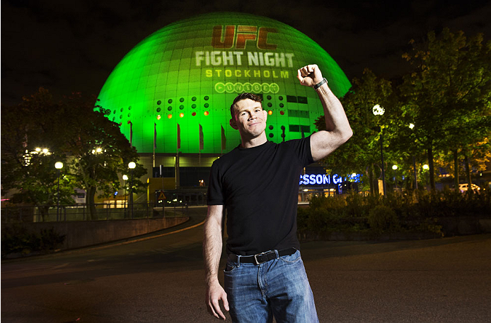 STOCKHOLM, SWEDEN - OCTOBER 1: Forrest Griffin poses in front of the Globe Arena on October 1, 2014 in Stockholm, Sweden. (Photo by Joel Marklund/Zuffa LLC via Getty Images)