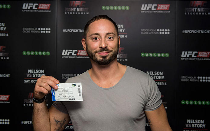 STOCKHOLM, SWEDEN - OCTOBER 4: Swedish actor Matias Varela at the UFC Fight Night at the Globe Arena on October 4, 2014 in Stockholm, Sweden. (Photo by Joel Marklund/Zuffa LLC via Getty Images)