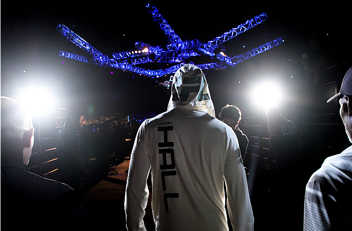 SAITAMA, JAPAN - SEPTEMBER 27: Uriah Hall of Jamaica before his middleweight bout during the UFC event at the Saitama Super Arena on September 27, 2015 in Saitama, Japan. (Photo by Mitch Viquez/Zuffa LLC/Zuffa LLC via Getty Images)