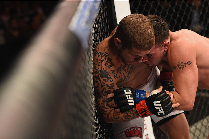 UBERLANDIA, BRAZIL - NOVEMBER 08: Colby Covington of the United States punches Wagner Silva of Brazil in their welterweight bout during the UFC Fight Night at Sabiazinho Gymnasium on November 8, 2014 in Uberlandia, Brazil. (Photo by Buda Mendes/Zuffa LL