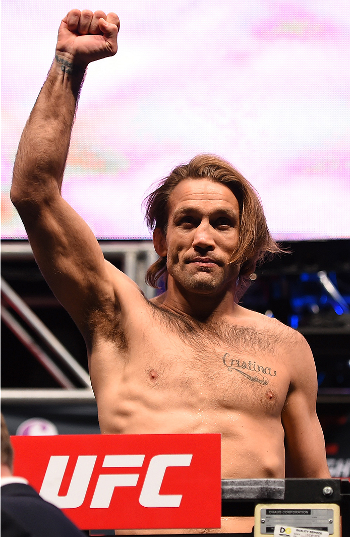 LAS VEGAS, NV - DECEMBER 09: Nathan Coy weighs in during the UFC Fight Night weigh-in inside MGM Grand Garden Arena on December 9, 2015 in Las Vegas, Nevada. (Photo by Josh Hedges/Zuffa LLC/Zuffa LLC via Getty Images)