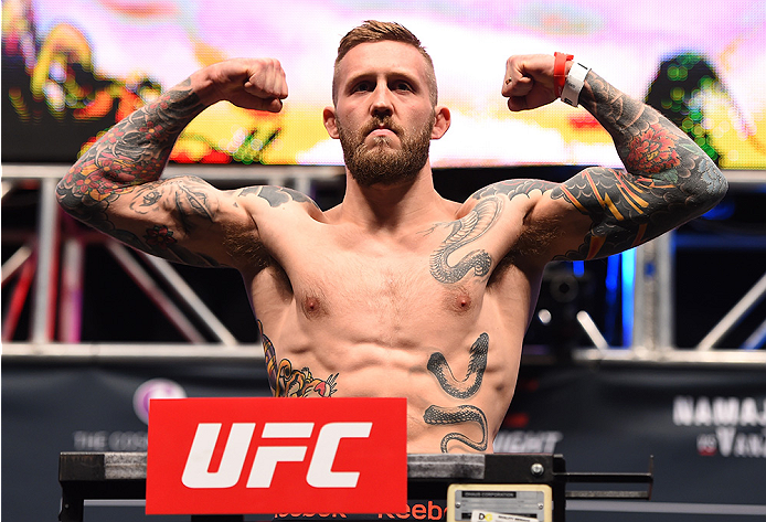 LAS VEGAS, NV - DECEMBER 09: Andreas Stahl of Sweden weighs in during the UFC Fight Night weigh-in inside MGM Grand Garden Arena on December 9, 2015 in Las Vegas, Nevada. (Photo by Josh Hedges/Zuffa LLC/Zuffa LLC via Getty Images)