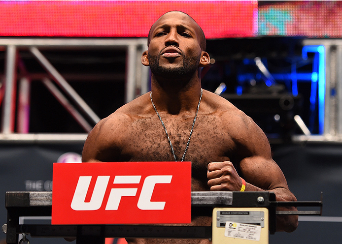 LAS VEGAS, NV - DECEMBER 09: John Howard weighs in during the UFC Fight Night weigh-in inside MGM Grand Garden Arena on December 9, 2015 in Las Vegas, Nevada. (Photo by Josh Hedges/Zuffa LLC/Zuffa LLC via Getty Images)