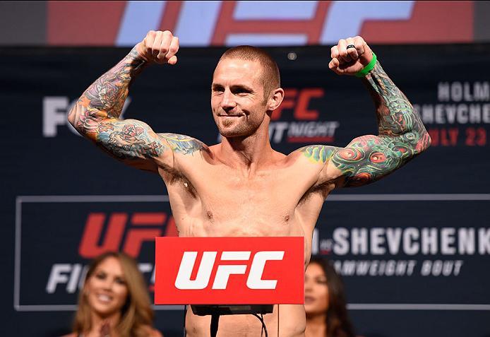 CHICAGO, IL - JULY 22: Eddie Wineland poses on the scale during the UFC weigh-in at the United Center on July 22, 2016 in Chicago, Illinois. (Photo by Josh Hedges/Zuffa LLC/Zuffa LLC via Getty Images)