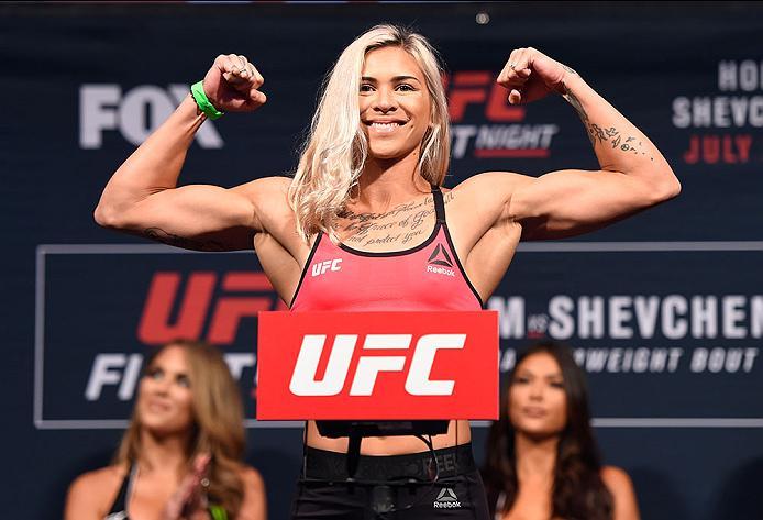 CHICAGO, IL - JULY 22: Kailin Curran poses on the scale during the UFC weigh-in at the United Center on July 22, 2016 in Chicago, Illinois. (Photo by Josh Hedges/Zuffa LLC/Zuffa LLC via Getty Images)