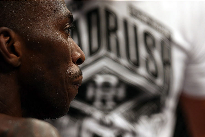 HALIFAX, NS - OCTOBER 4: Anthony Njokuani rests in his corner between rounds against Daron Cruickshank in their lightweight bout at the Scotiabank Centre on October 4, 2014 in Halifax, Nova Scotia, Canada. (Photo by Nick Laham/Zuffa LLC/Zuffa LLC via Get