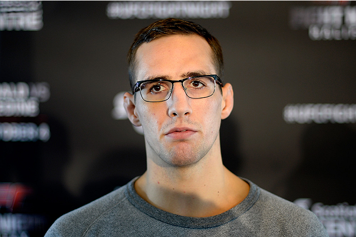 HALIFAX, NS - OCTOBER 2: Rory MacDonald of Canada speaks to the media during the UFC Fight Night Ultimate Media Day on October 2, 2014 in Halifax, Nova Scotia, Canada. (Photo by Jeff Bottari/Zuffa LLC/Zuffa LLC via Getty Images)