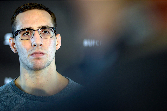 HALIFAX, NS - OCTOBER 2: Rory MacDonald of Canada speaks to the media during the UFC Fight Night Ultimate Media Day on October 2, 2014 in Halifax, Nova Scotia, Canada. (Photo by Jeff Bottari/Zuffa LLC/Zuffa LLC via Getty Images)