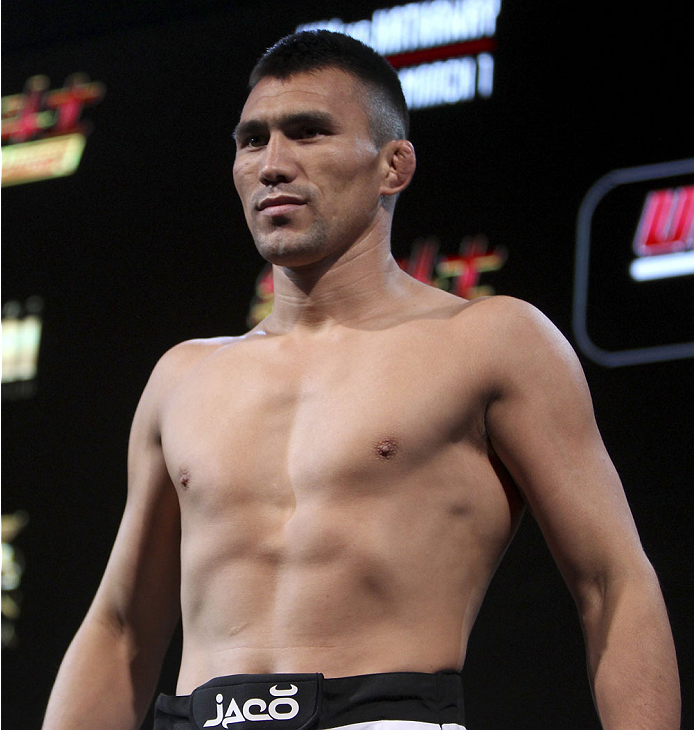 MACAU - FEBRUARY 28: Jumabieke Tuerxun during the UFC weigh-in event at the Venetian Macau on February 28, 2014 in Macau. (Photo by Mitch Viquez/Zuffa LLC/Zuffa LLC via Getty Images)