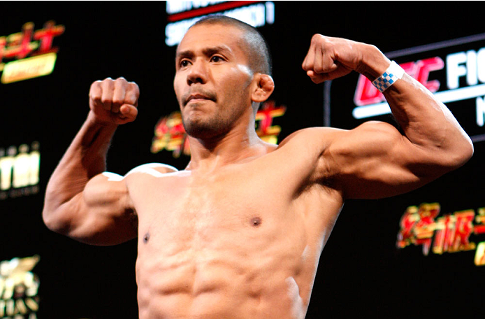 MACAU - FEBRUARY 28: Ivan Menjivar during the UFC weigh-in event at the Venetian Macau on February 28, 2014 in Macau. (Photo by Mitch Viquez/Zuffa LLC/Zuffa LLC via Getty Images)