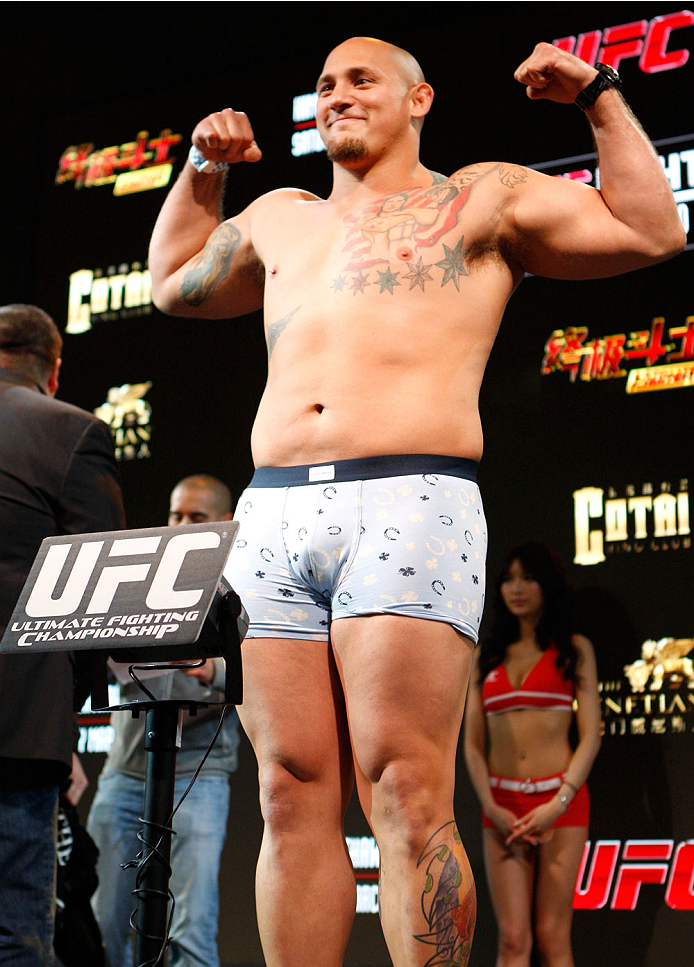 MACAU - FEBRUARY 28: Shawn Jordan during the UFC weigh-in event at the Venetian Macau on February 28, 2014 in Macau. (Photo by Mitch Viquez/Zuffa LLC/Zuffa LLC via Getty Images)