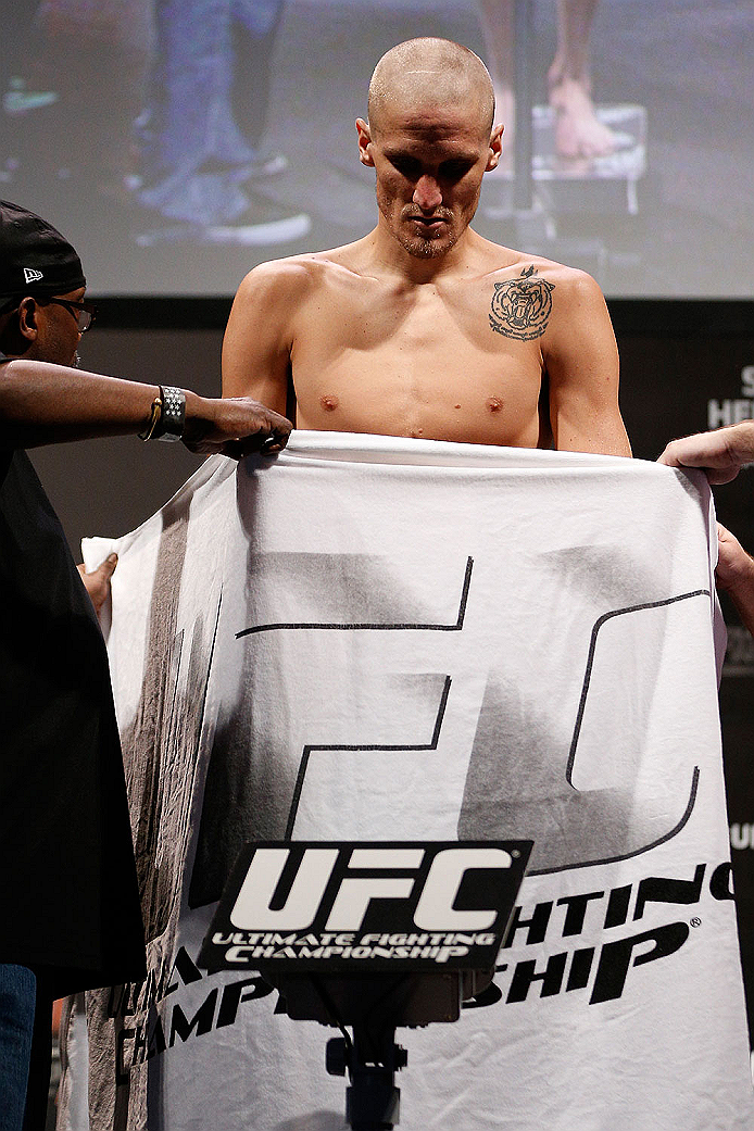 NATAL, BRAZIL - MARCH 22: Will Chope weighs in during the UFC weigh-in at Ginasio Nelio Dias on March 22, 2014 in Natal, Brazil. (Photo by Josh Hedges/Zuffa LLC/Zuffa LLC via Getty Images)